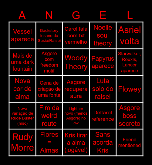 Capítulo 5 Previsões Bingo Card
