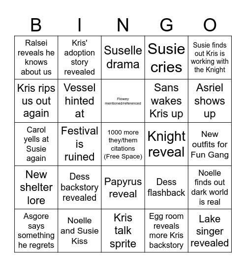 Chapter 5 Bingo Card