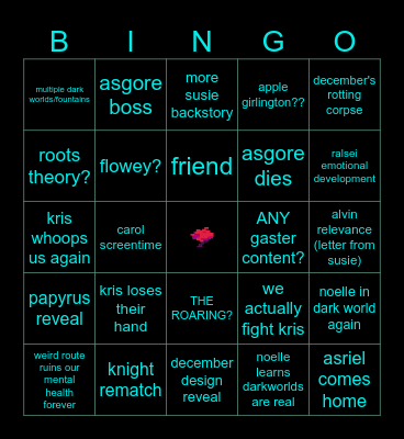 DELTARUNE Bingo Card