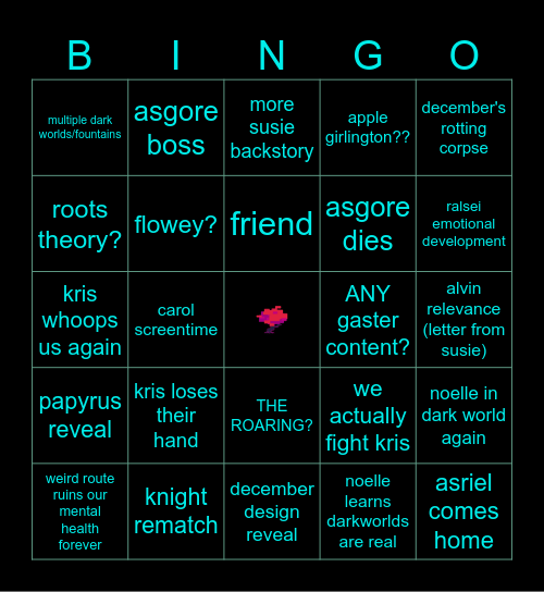 DELTARUNE Bingo Card
