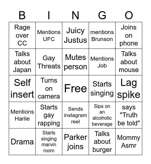 JON BINGO Card