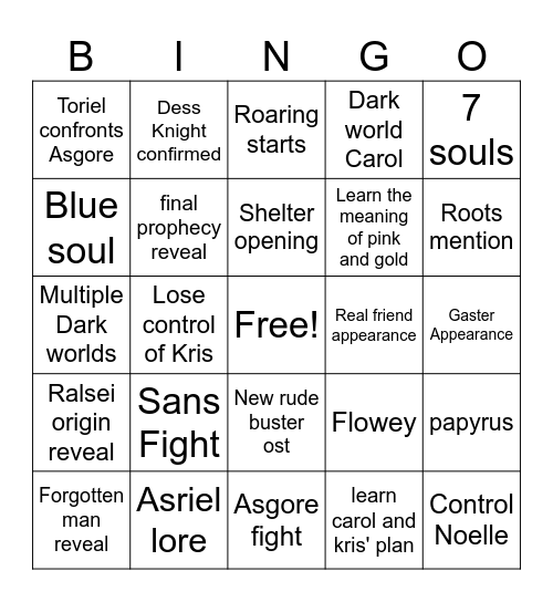 Chapter 5 Bingo Board Bingo Card