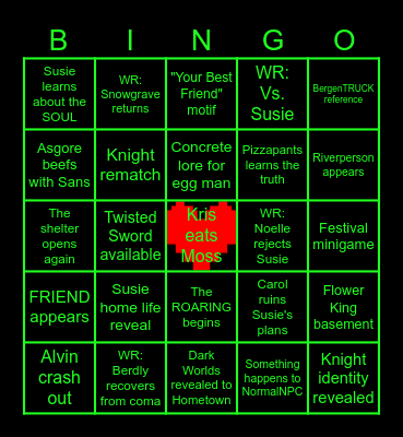 DELTARUNE: Ch 5 Bingo Card