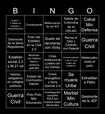 Bingo Gobierno ADLE Bingo Card