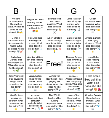 B17 L3 Frida Kahlo likes painting. What else does she like doing? 🎨🌺 Bingo Card