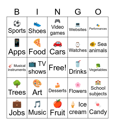 B17 L2 Categories for what else Bingo Card