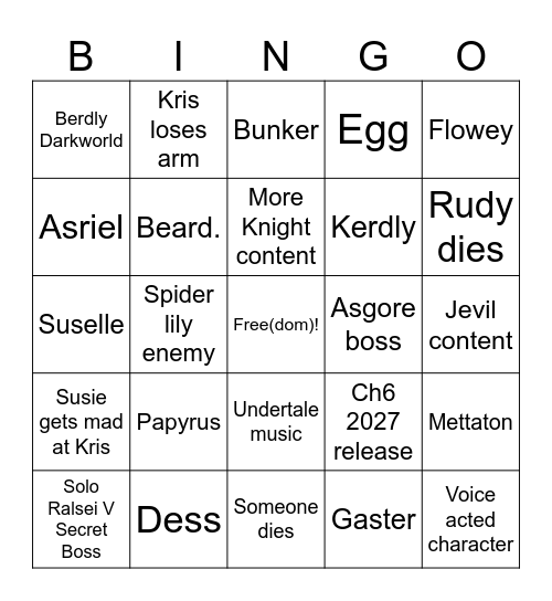 CH5 Bingo Board Bingo Card