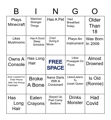 HUMAN BINGO Card