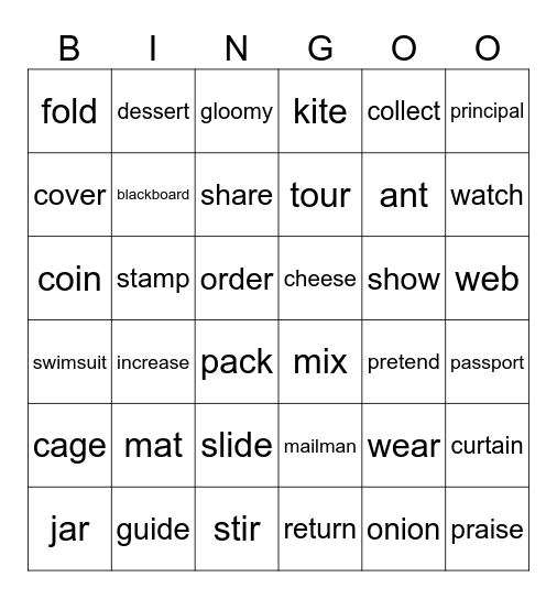 LET'S SPEAK 5 Bingo Card