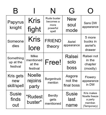 DR chapter 5 Bingo Card