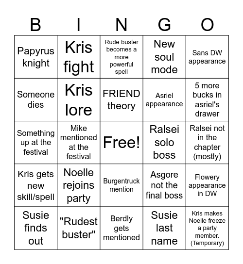 DR chapter 5 Bingo Card