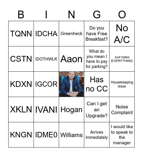 Same Day Booking Bingo Card