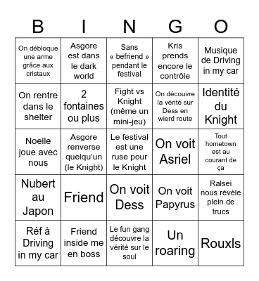 Chapter 5 Bingo Card