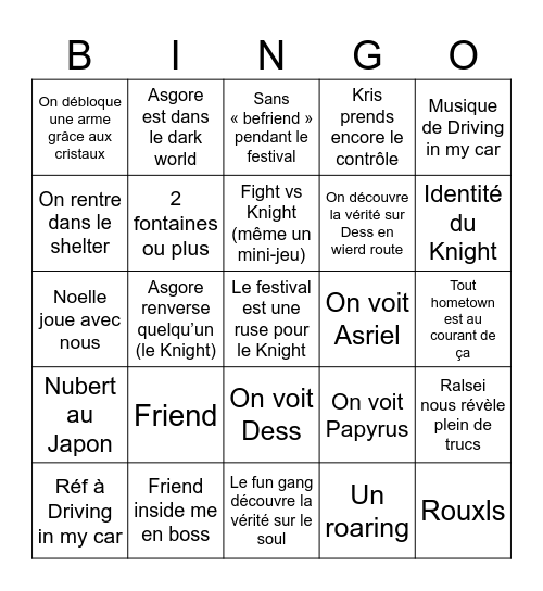 Chapter 5 Bingo Card