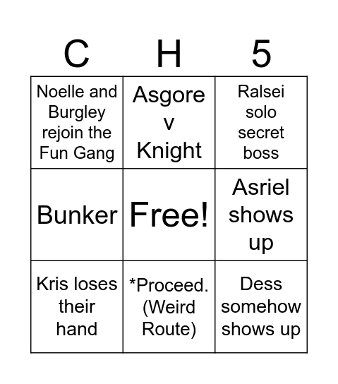 MY BINGORUNE Bingo Card