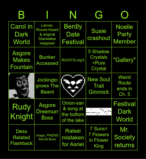 Deltarune Ch.5 Bingo Card