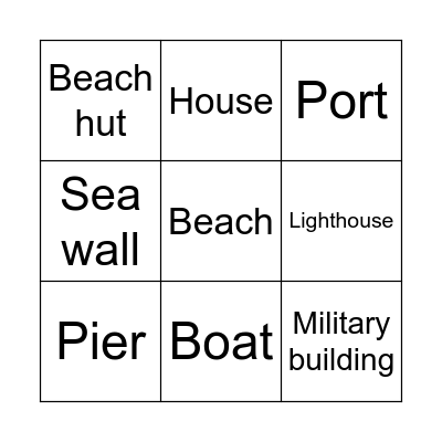 Coastal bingo Card