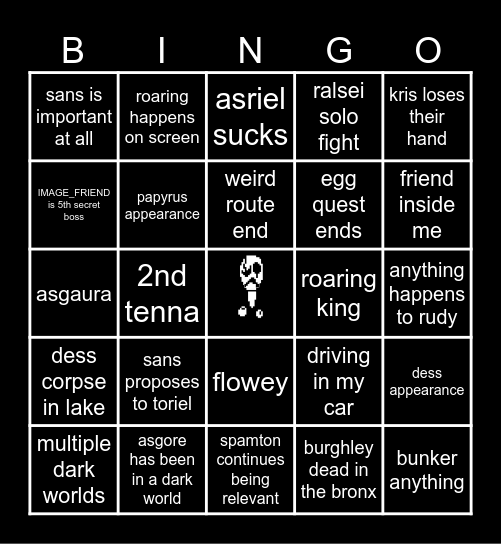 DELTARUNE Chapter 5 Bingo Card