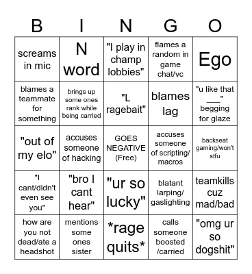 JUSTIN BINGO Card