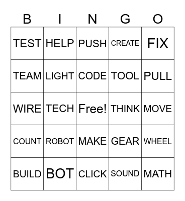ROBOTIC & STEM Bingo Card