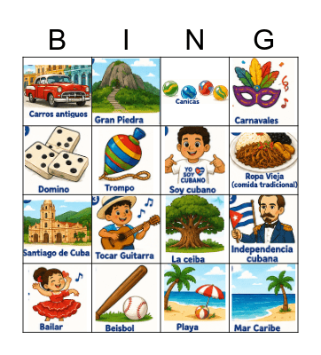 Bingo de Cuba Bingo Card