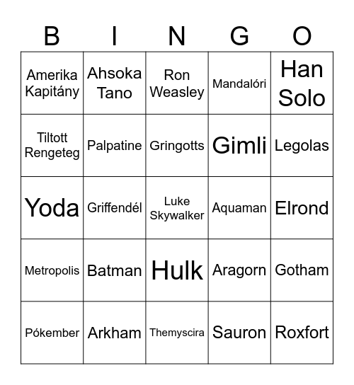 Music Trivia Bingo Card