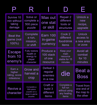 Dee vs Kohl Bingo Card