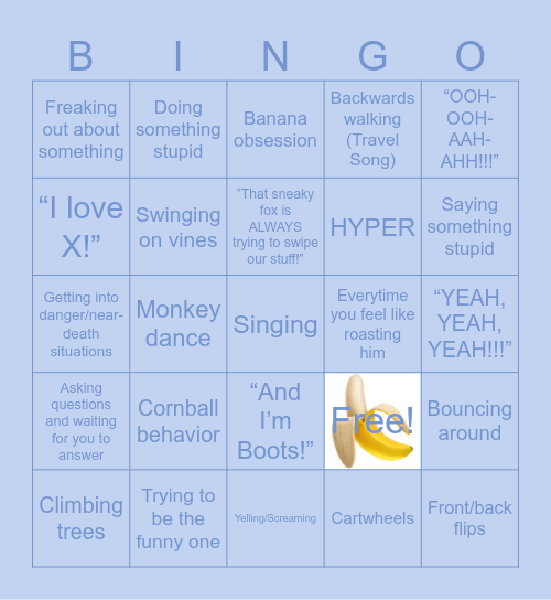 Boots from DTE Bingo Card
