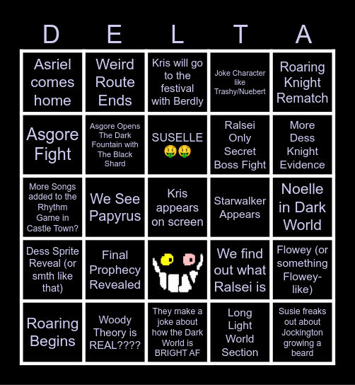 Deltarune Chapter 5 Bingo Card