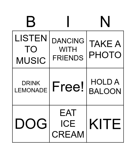 BINGO Card