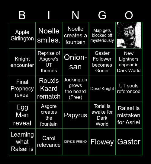 Legend of Delta: Ocarina of Rune Predictions Bingo Card