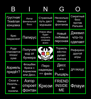 Chapter 5 prediction BIN n' GO Bingo Card