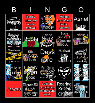 DELTARUNE Chapter 5 Bingo Card