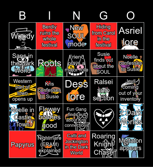 DELTARUNE Chapter 5 Bingo Card