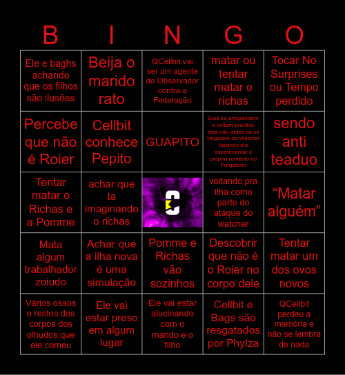 Volta do Cellbit Bingo Card