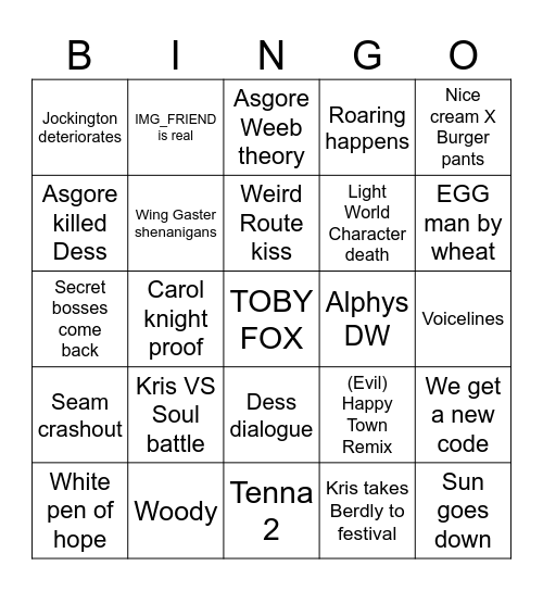 Chapter 5 Bingo Card