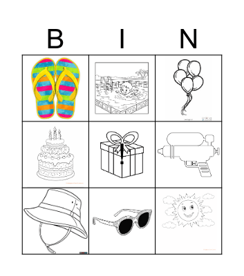 יום הולדת Bingo Card