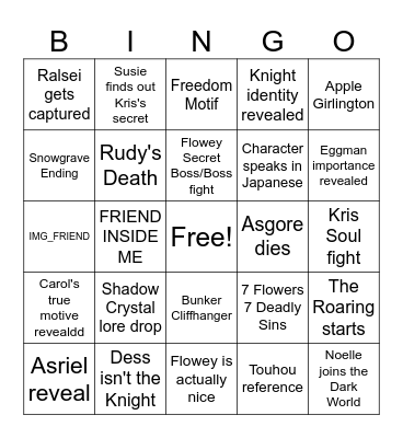 DELTARUNE Chapter 5 BINGO Card