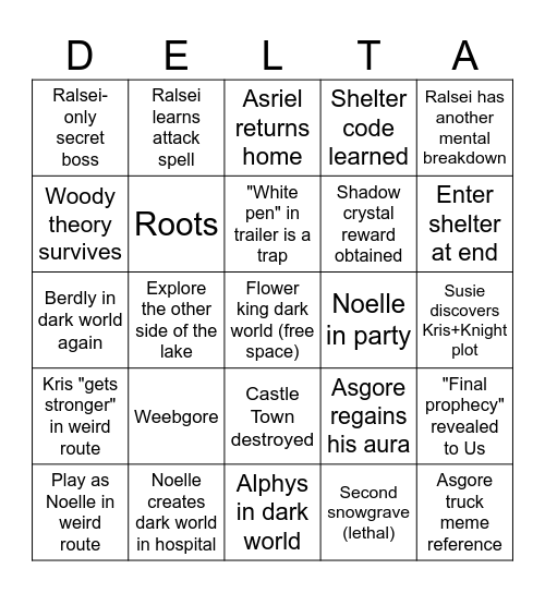 Chapter 5 Bingo Card
