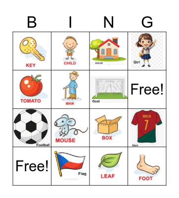 Noun Bingo Card