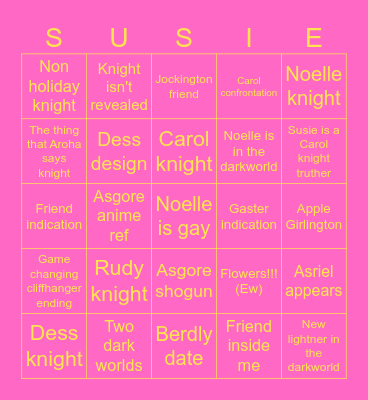 DELTARUNE!!! Bingo Card