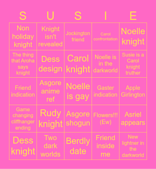 DELTARUNE!!! Bingo Card