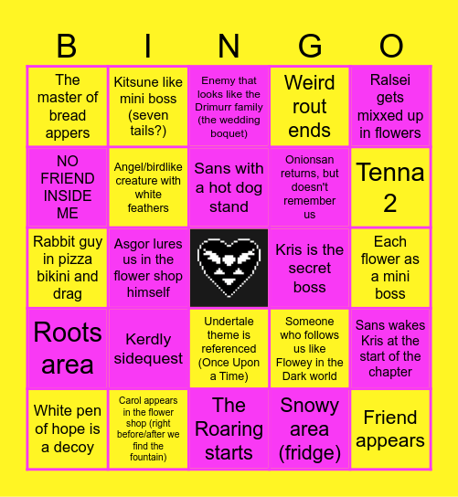 DELTARUEN CHAPTER 5 BINGO Card