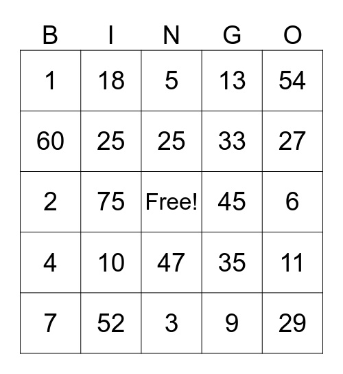 Bingo Card