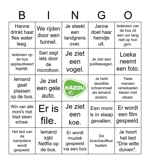 busbingo Card