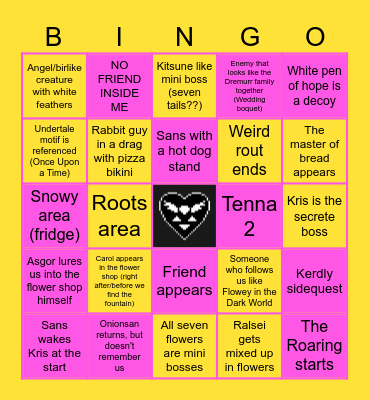 Deltarune Chapter 5 Bingo Card