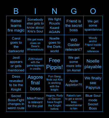 DELTARUNE CHAPTER 5 TODAY Bingo Card
