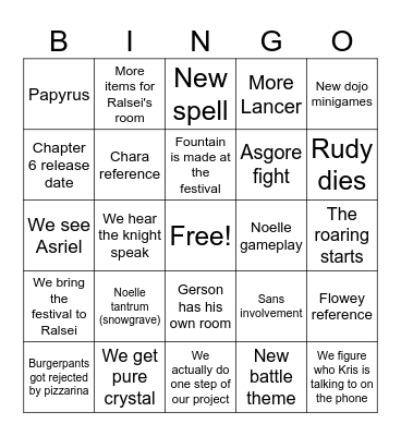 CHAPTER 5 Bingo Card