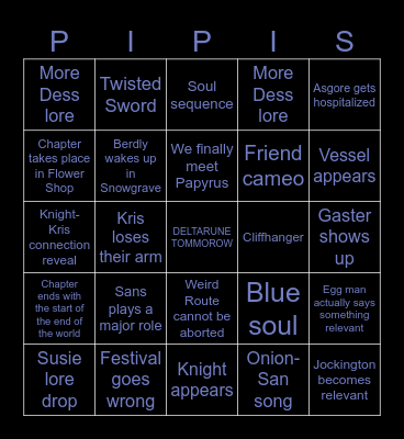 DELTARUNE BINGO Card