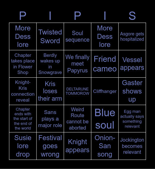 DELTARUNE BINGO Card